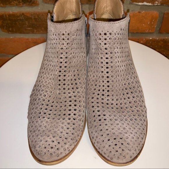 Lucky Brand Suede Perforated Booties Size 8.5 - Picture 5 of 8